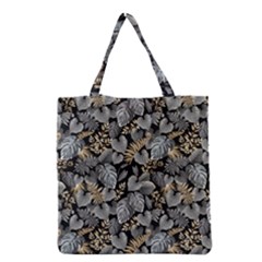 Metallic Leaves Pattern Grocery Tote Bag by designsbymallika