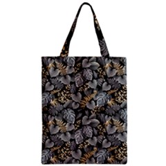 Metallic Leaves Pattern Zipper Classic Tote Bag by designsbymallika