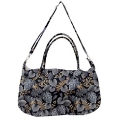 Metallic Leaves Pattern Removal Strap Handbag by designsbymallika