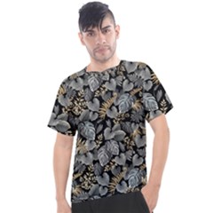 Metallic Leaves Pattern Men s Sport Top by designsbymallika