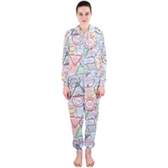 Travel World Hooded Jumpsuit (ladies)  by designsbymallika