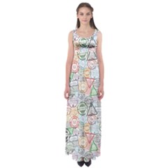 Travel World Empire Waist Maxi Dress by designsbymallika