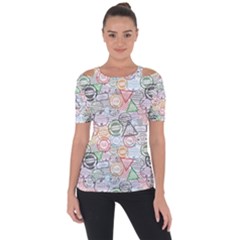 Travel World Shoulder Cut Out Short Sleeve Top by designsbymallika