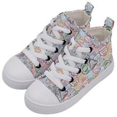 Travel World Kids  Mid-top Canvas Sneakers by designsbymallika