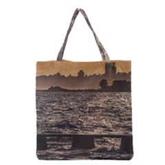 Cityscape Coastal Scene Montevideo Uruguay Grocery Tote Bag by dflcprintsclothing