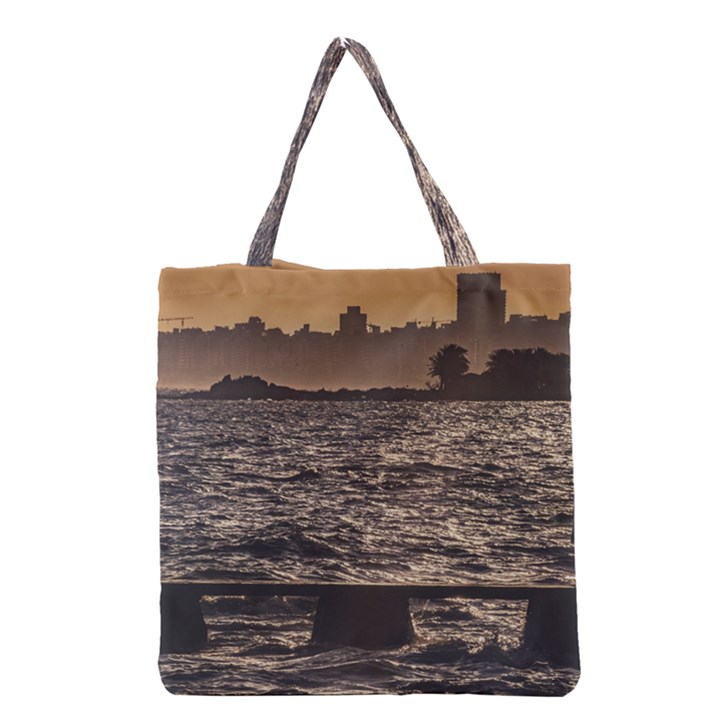 Cityscape Coastal Scene Montevideo Uruguay Grocery Tote Bag