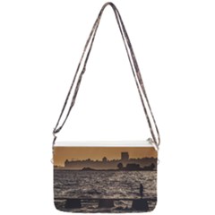 Cityscape Coastal Scene Montevideo Uruguay Double Gusset Crossbody Bag by dflcprintsclothing