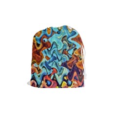 Abstrait Drawstring Pouch (medium) by sfbijiart