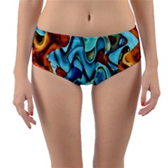 Abstrait Reversible Mid-waist Bikini Bottoms by sfbijiart