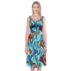 Abstrait Midi Sleeveless Dress