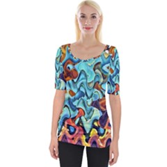 Abstrait Wide Neckline Tee