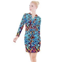 Abstrait Button Long Sleeve Dress by sfbijiart