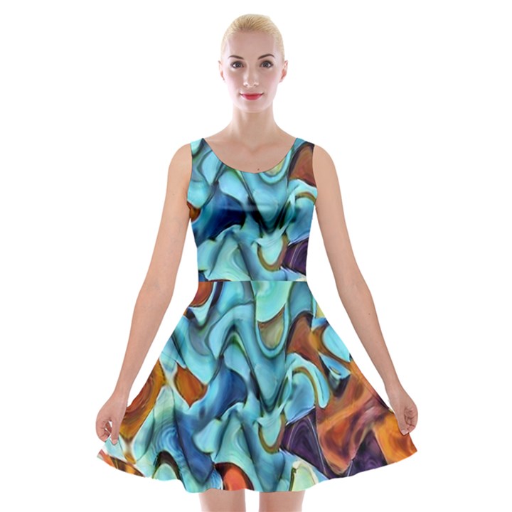 Abstrait Velvet Skater Dress