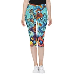 Abstrait Inside Out Lightweight Velour Capri Leggings 