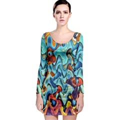 Abstrait 001 -1 (1)p Long Sleeve Bodycon Dress by sfbijiart