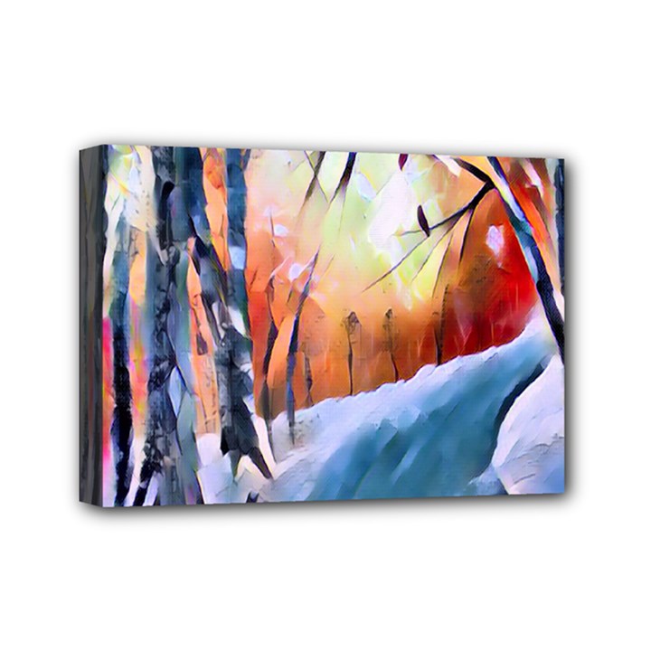 Paysage D hiver Mini Canvas 7  x 5  (Stretched)