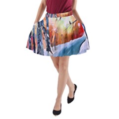 Paysage D hiver A-line Pocket Skirt by sfbijiart