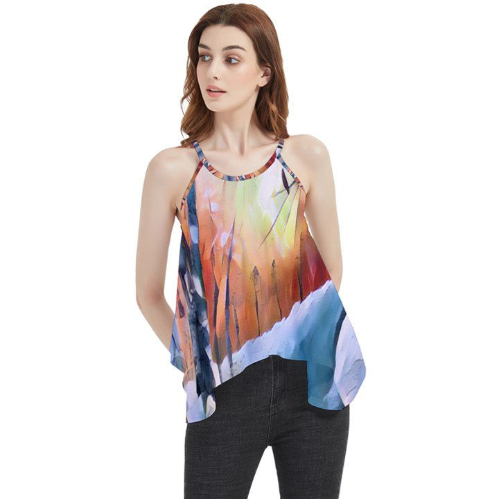 Paysage D hiver Flowy Camisole Tank Top