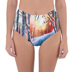 Paysage D hiver Reversible High-waist Bikini Bottoms by sfbijiart