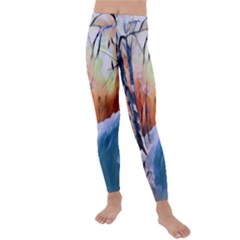 Paysage D hiver Kids  Lightweight Velour Leggings by sfbijiart