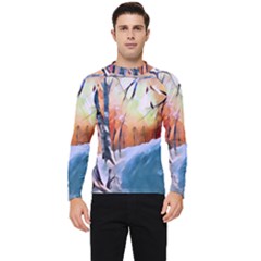 Paysage D hiver Men s Long Sleeve Rash Guard by sfbijiart