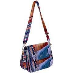 Paysage D hiver Saddle Handbag by sfbijiart