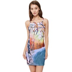 Paysage D hiver Summer Tie Front Dress by sfbijiart