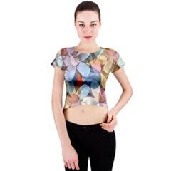 Multifleurs Crew Neck Crop Top by sfbijiart