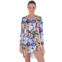 Multifleurs Asymmetric Cut-out Shift Dress by sfbijiart