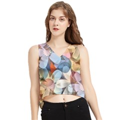 Multifleurs V-neck Cropped Tank Top by sfbijiart