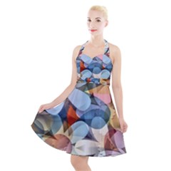 Multifleurs Halter Party Swing Dress  by sfbijiart