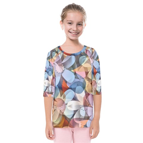 Multifleurs Kids  Quarter Sleeve Raglan Tee by sfbijiart