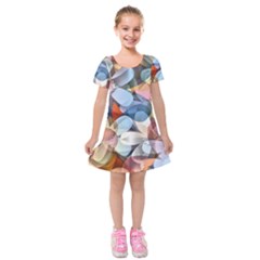 Multifleurs Kids  Short Sleeve Velvet Dress by sfbijiart