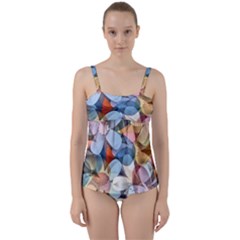 Multifleurs Twist Front Tankini Set