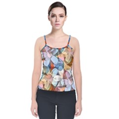 Multifleurs Velvet Spaghetti Strap Top