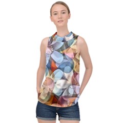 Multifleurs High Neck Satin Top by sfbijiart