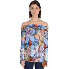 Multifleurs Off Shoulder Long Sleeve Top by sfbijiart