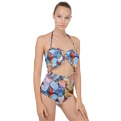 Multifleurs Scallop Top Cut Out Swimsuit by sfbijiart