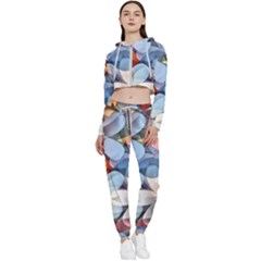 Multifleurs Cropped Zip Up Lounge Set by sfbijiart