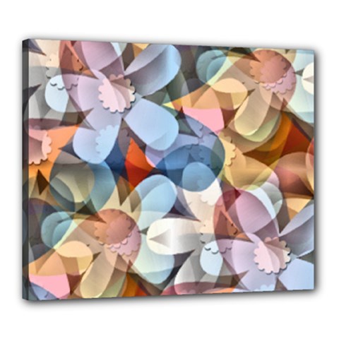 Motif Florale Canvas 24  X 20  (stretched) by sfbijiart