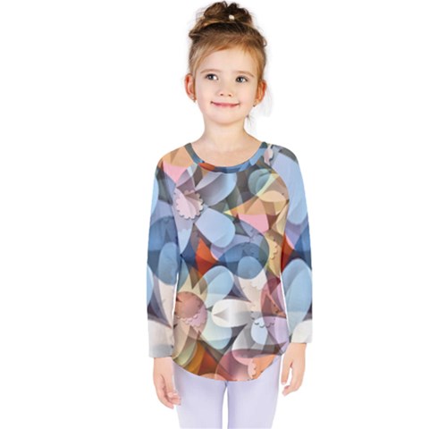 Motif Florale Kids  Long Sleeve Tee by sfbijiart