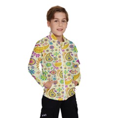 Paisley Print Yellow Kids  Windbreaker by designsbymallika