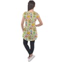 Paisley Print Yellow Cap Sleeve High Low Top View2