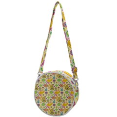 Paisley Print Yellow Crossbody Circle Bag by designsbymallika