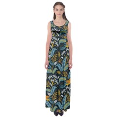 Tropical Bird Pattern Empire Waist Maxi Dress by designsbymallika