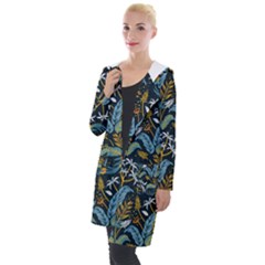 Tropical Bird Pattern Hooded Pocket Cardigan by designsbymallika