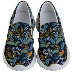 Tropical Bird Pattern Kids Lightweight Slip Ons by designsbymallika