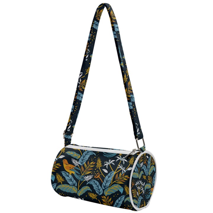 Tropical Bird Pattern Mini Cylinder Bag