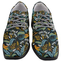 Tropical Bird Pattern Women Heeled Oxford Shoes