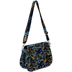 Tropical Bird Pattern Saddle Handbag by designsbymallika